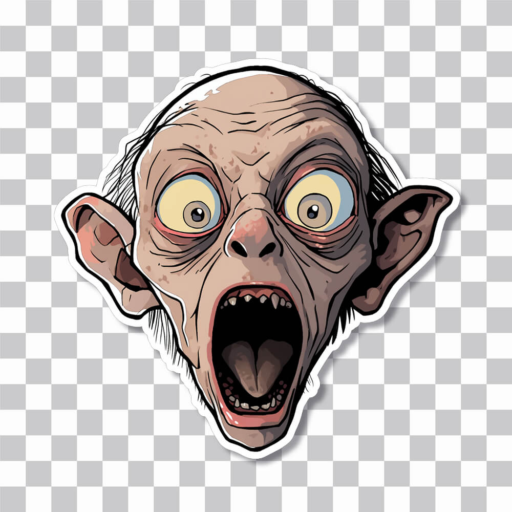 lord of the rings scary gollum sticker cover