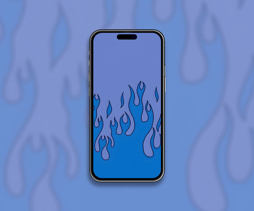 Papel pintado minimalista de llamas azules Papel pintado de arte azul gratis iphon