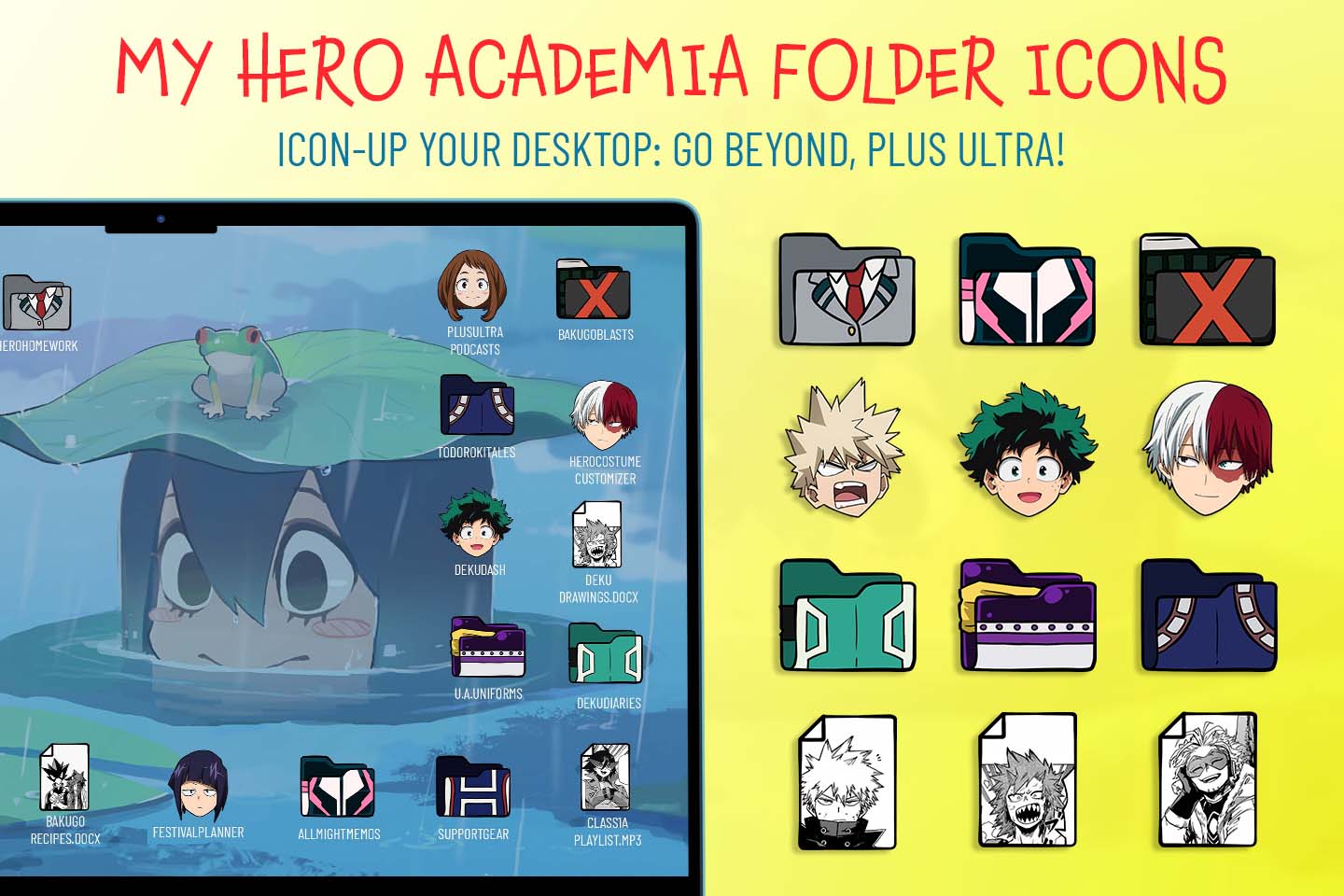 Paquete de iconos de carpeta My Hero Academia
