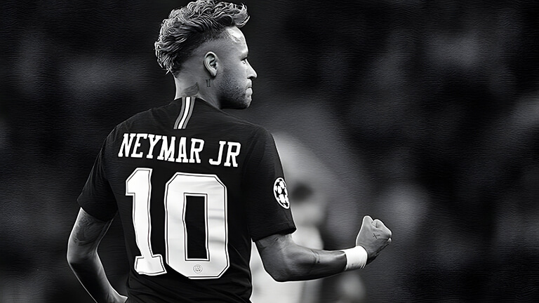 neymar psg black white desktop wallpaper cover