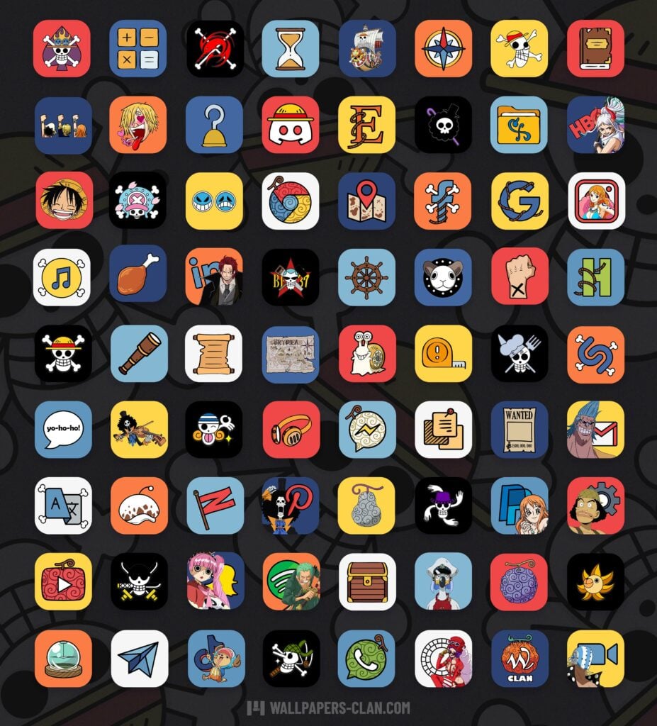 🏴‍☠️🌊 One Piece App Icons Pack | 95+ Free Anime Icons, Widgets...