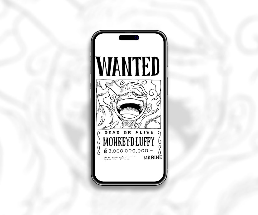 One piece luffy wanted poster black & white wallpaper Free ani