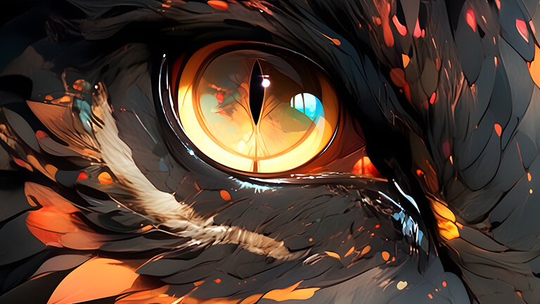 orange bird eye desktop wallpaper cover