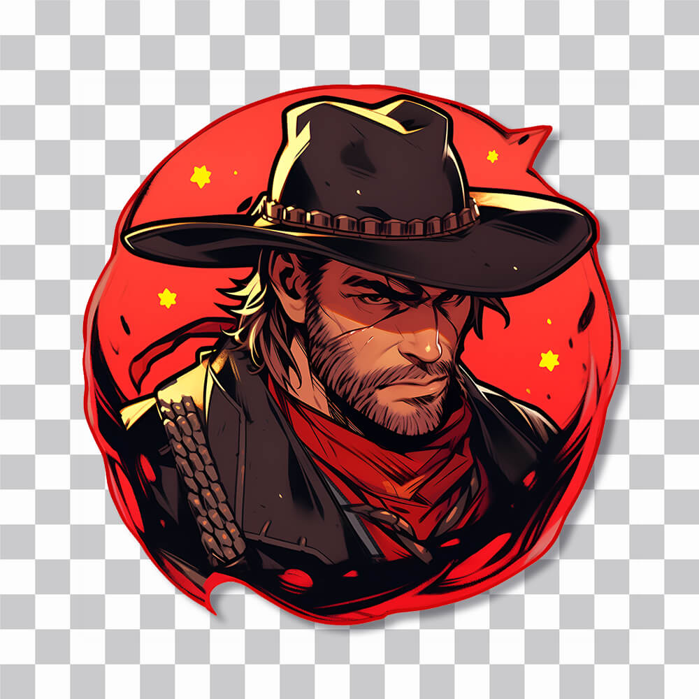 rdr 2 arthur red round sticker cover