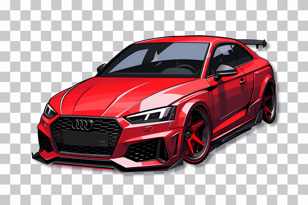 red audi rs5 sticker preview