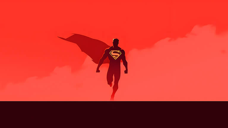 Couverture de fond d’écran minimaliste Superman rouge