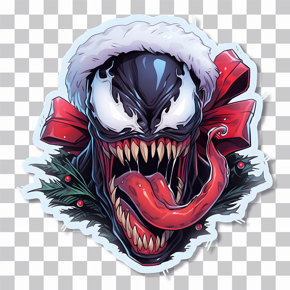 scary christmas venom marvel sticker cover