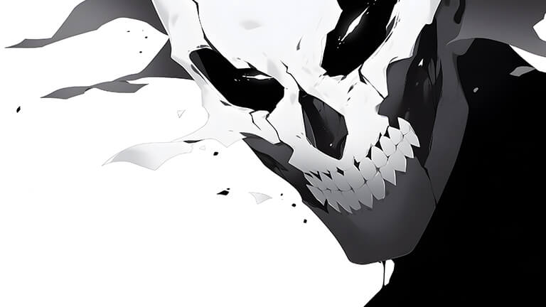 Squelette effrayant noir blanc couverture de fond d’écran