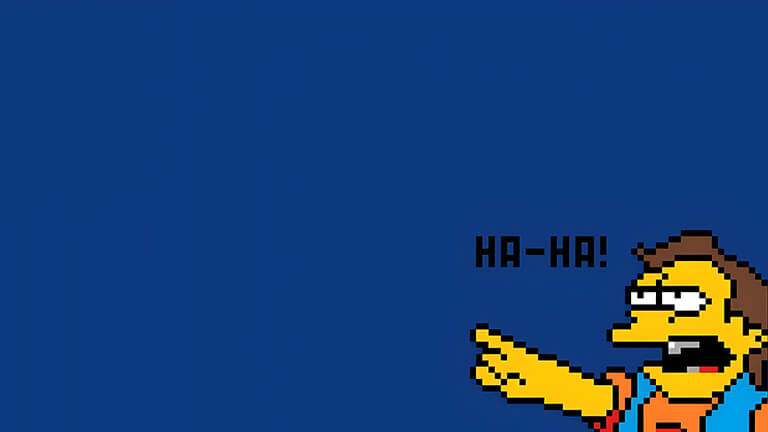 Simpsons Nelson HA HA Bleu Pixel Fond d’écran Couverture