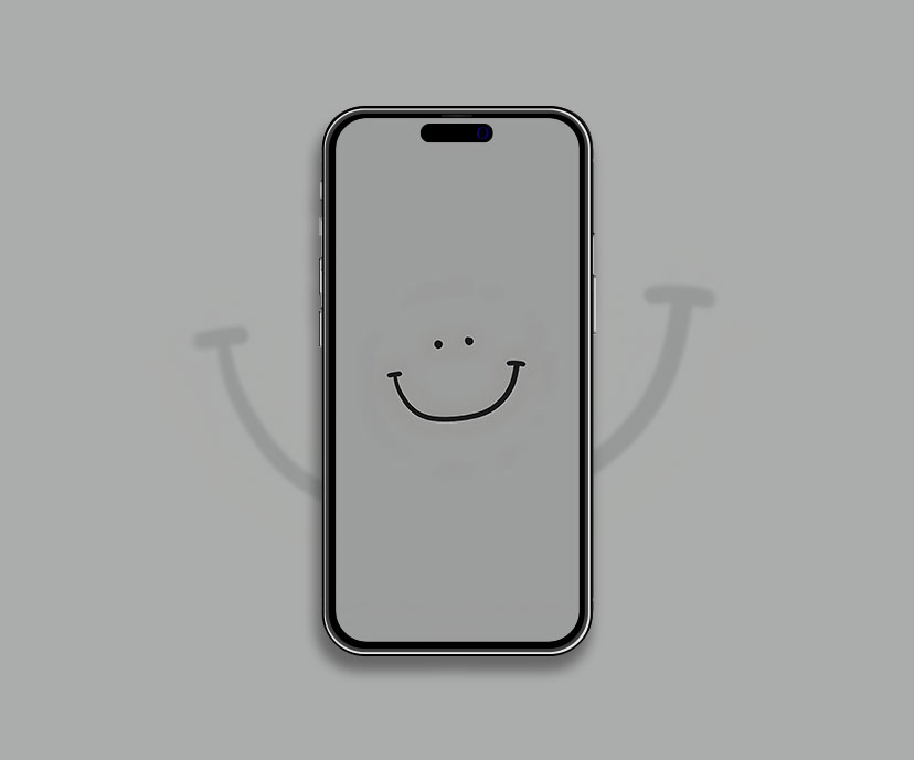 Papel pintado Sonrisa sobre fondo gris Adorable papel pintado minimalista