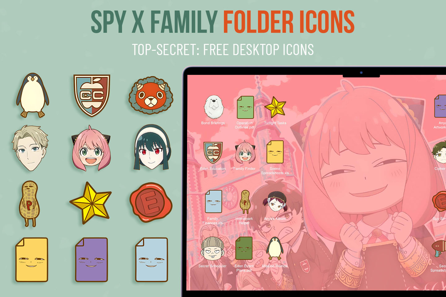 Pack d’icônes de dossier spyxfamily