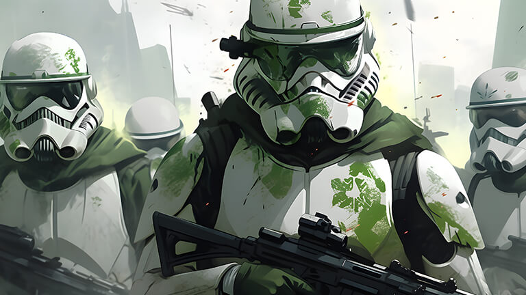 star wars stormtroopers with blaster desktop wallpaper cover