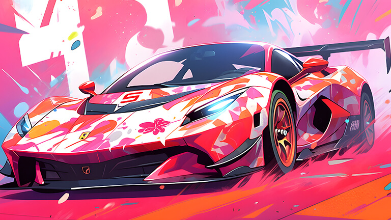 street racing supercar art desktop wallpaper cover