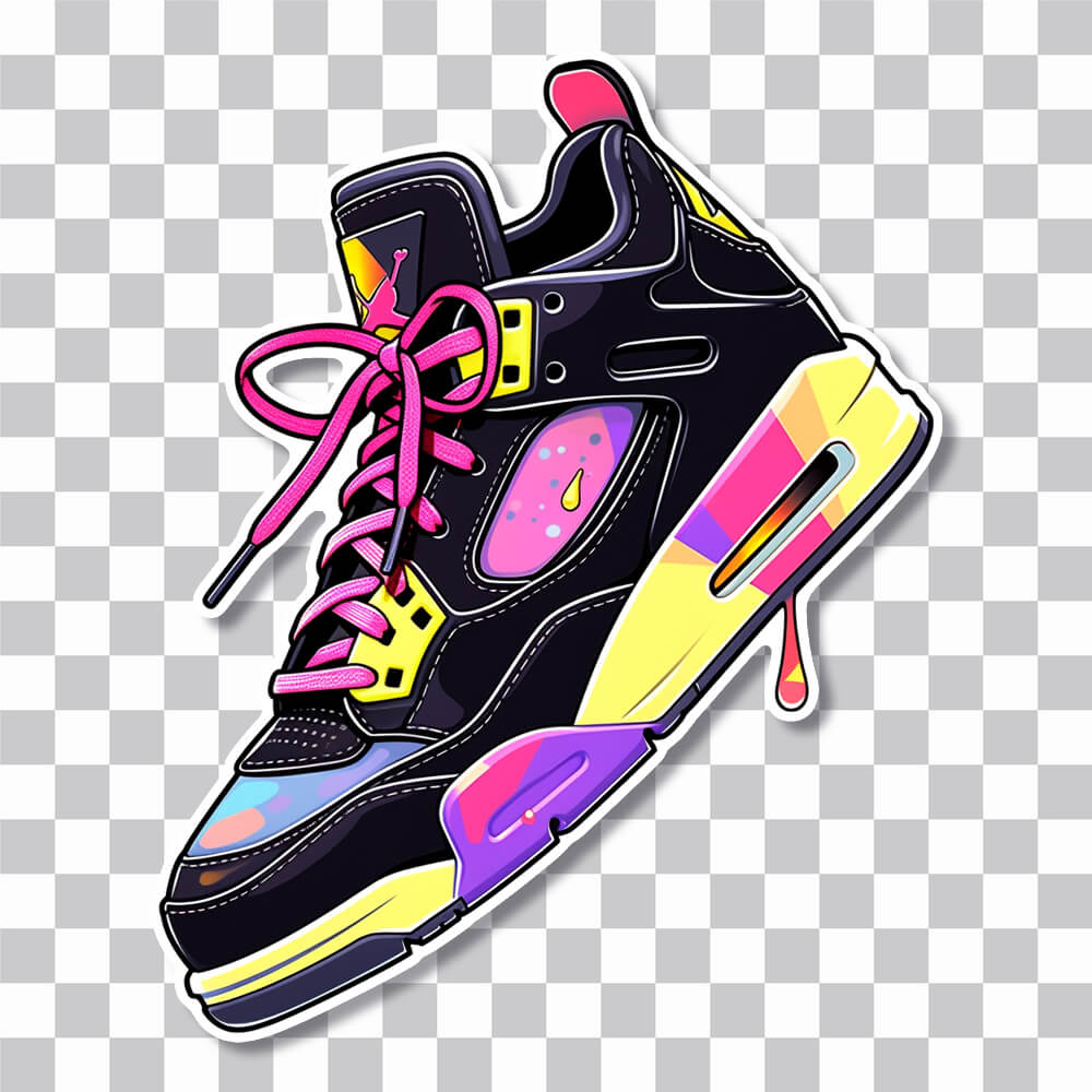 stylish colorful sneakers sticker cover