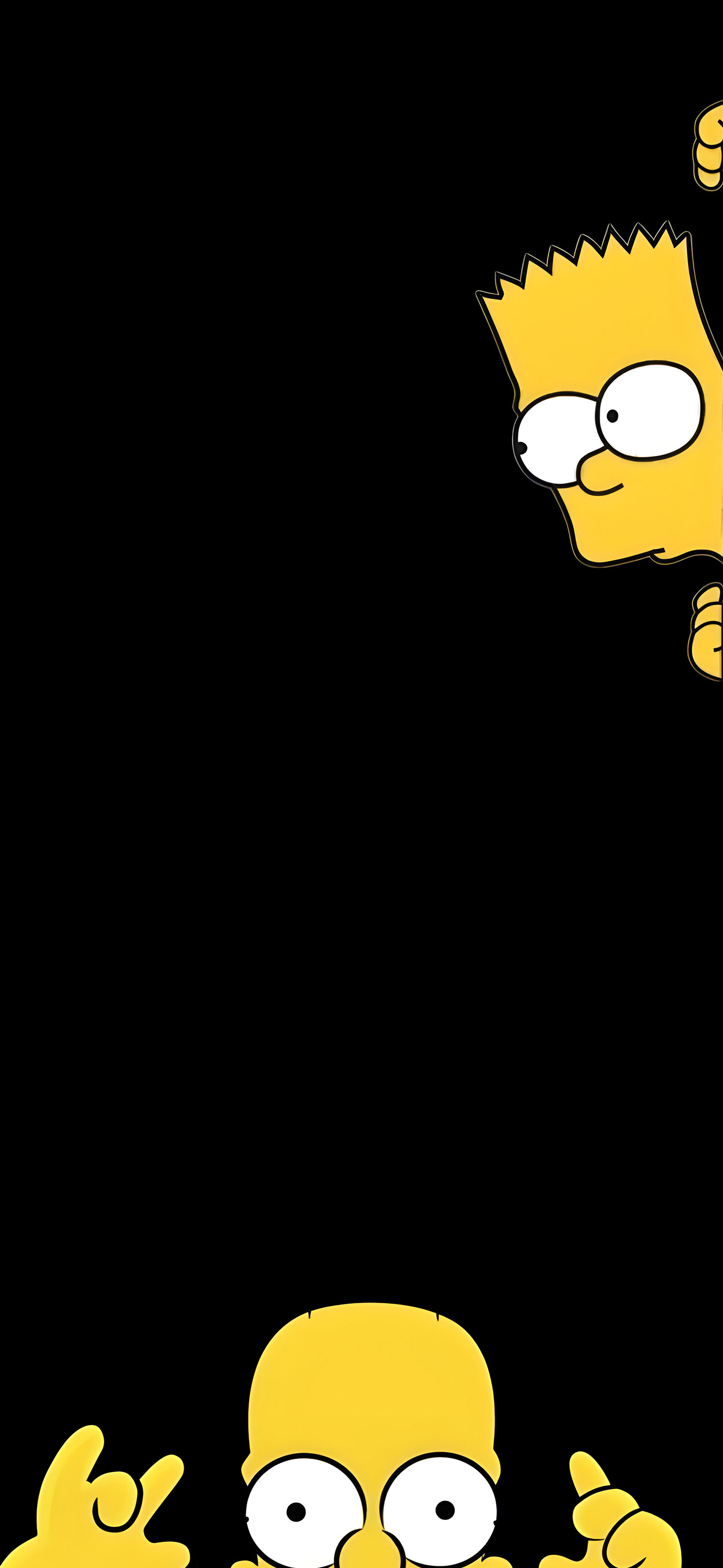 The Simpsons Homer & Bart Black Background Wallpapers - Wallpapers Clan