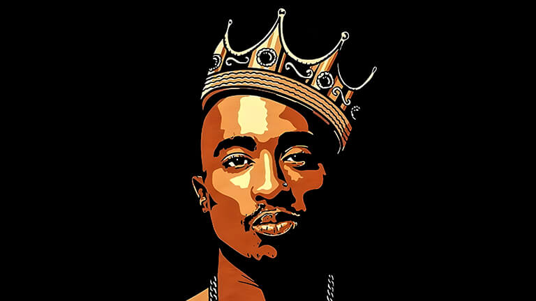 Tupac Shakur Crown Black Art Cubierta de fondo de escritorio