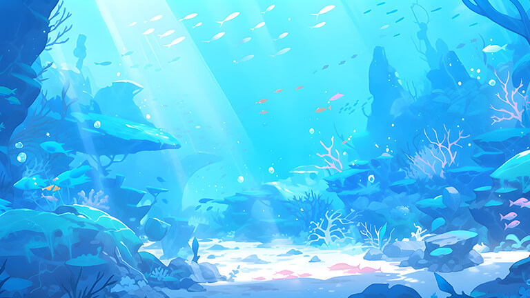 underwater deep blue desktop wallpaper cover