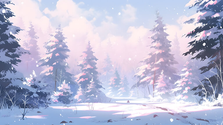 winter snow covered forest desktop wallpaper cover