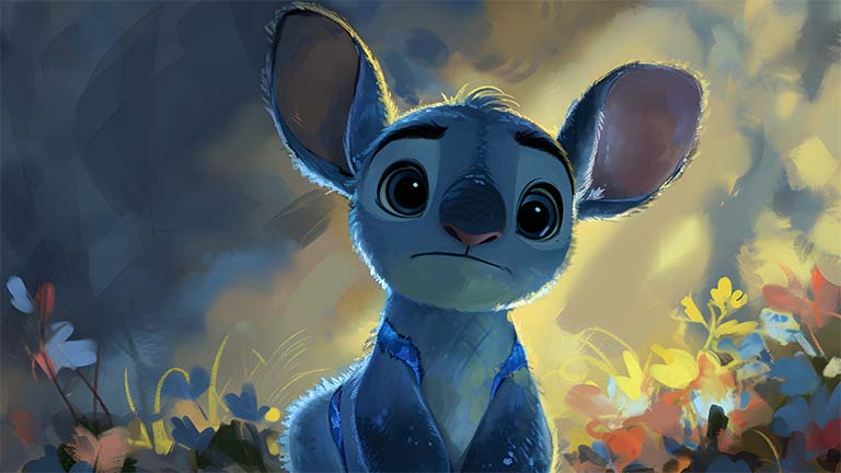 Disney Thoughtful Stitch Art Couverture de fond d’écran