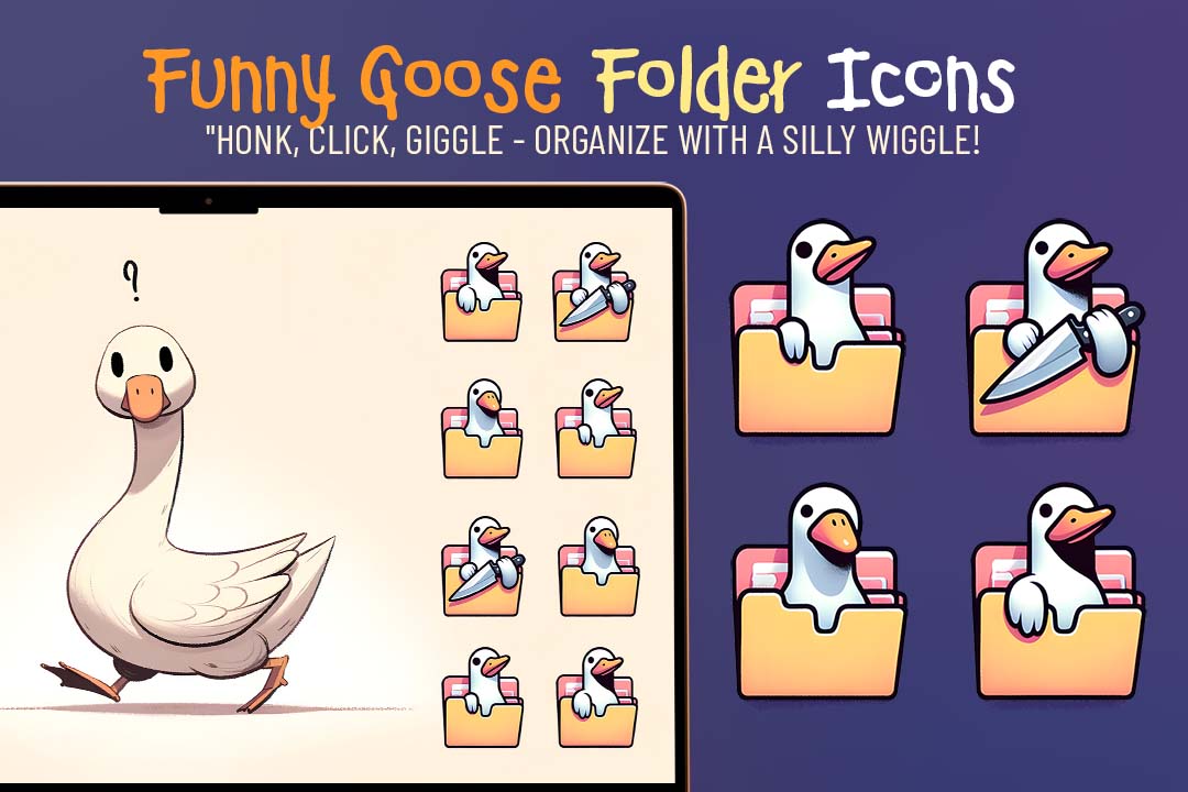 funny goose folder icons pack