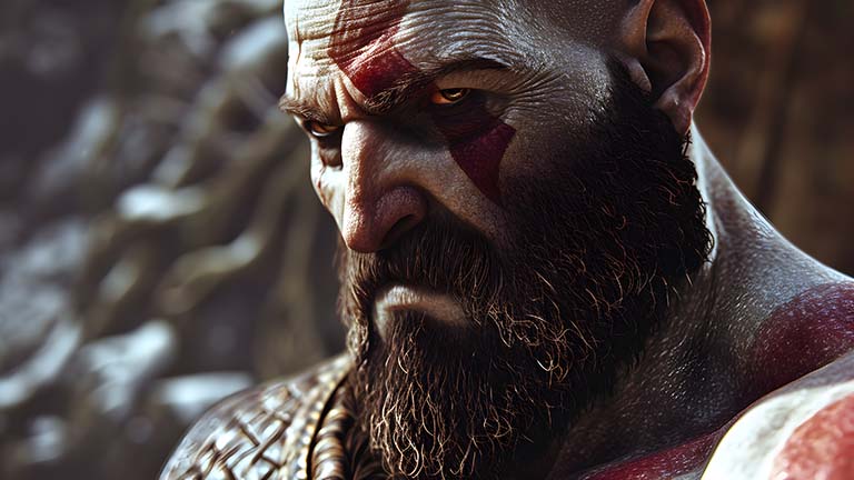 god of war serious kratos desktop wallpaper cover