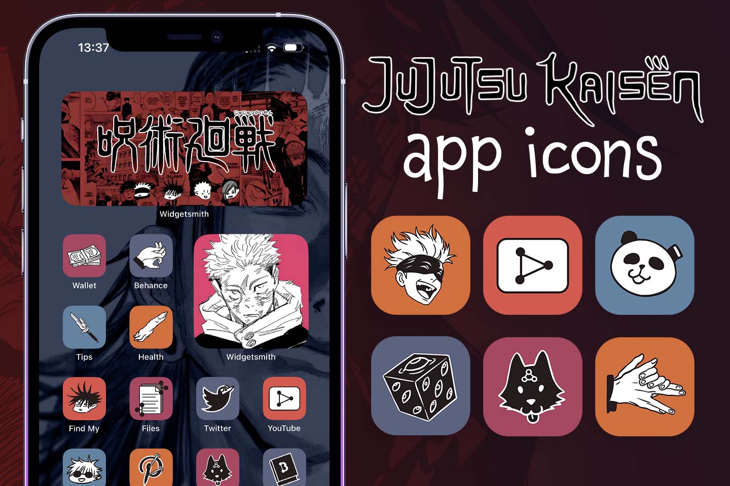 jujutsu kaisen app icons pack