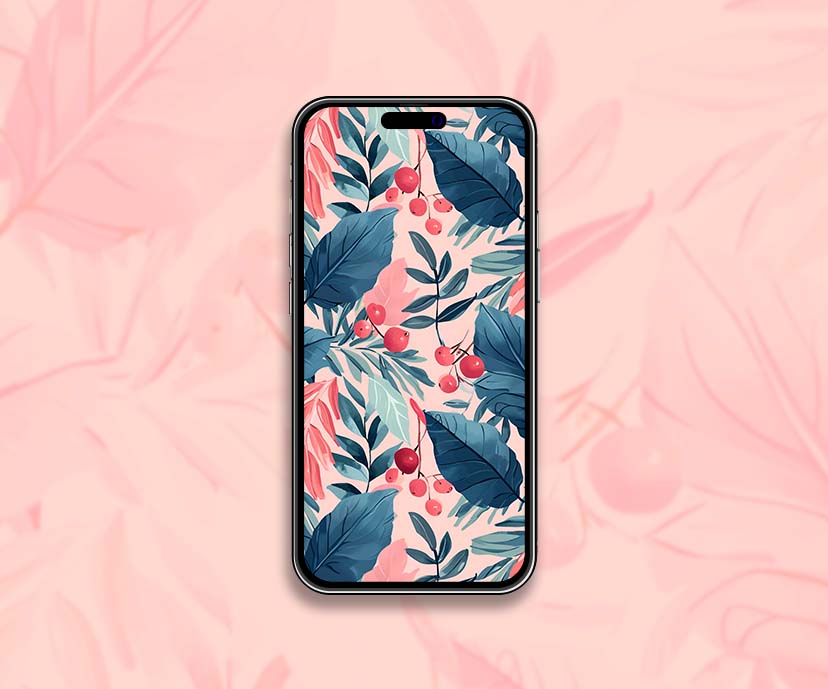 leaves and red berries preppy aesthetic wallpapers collection