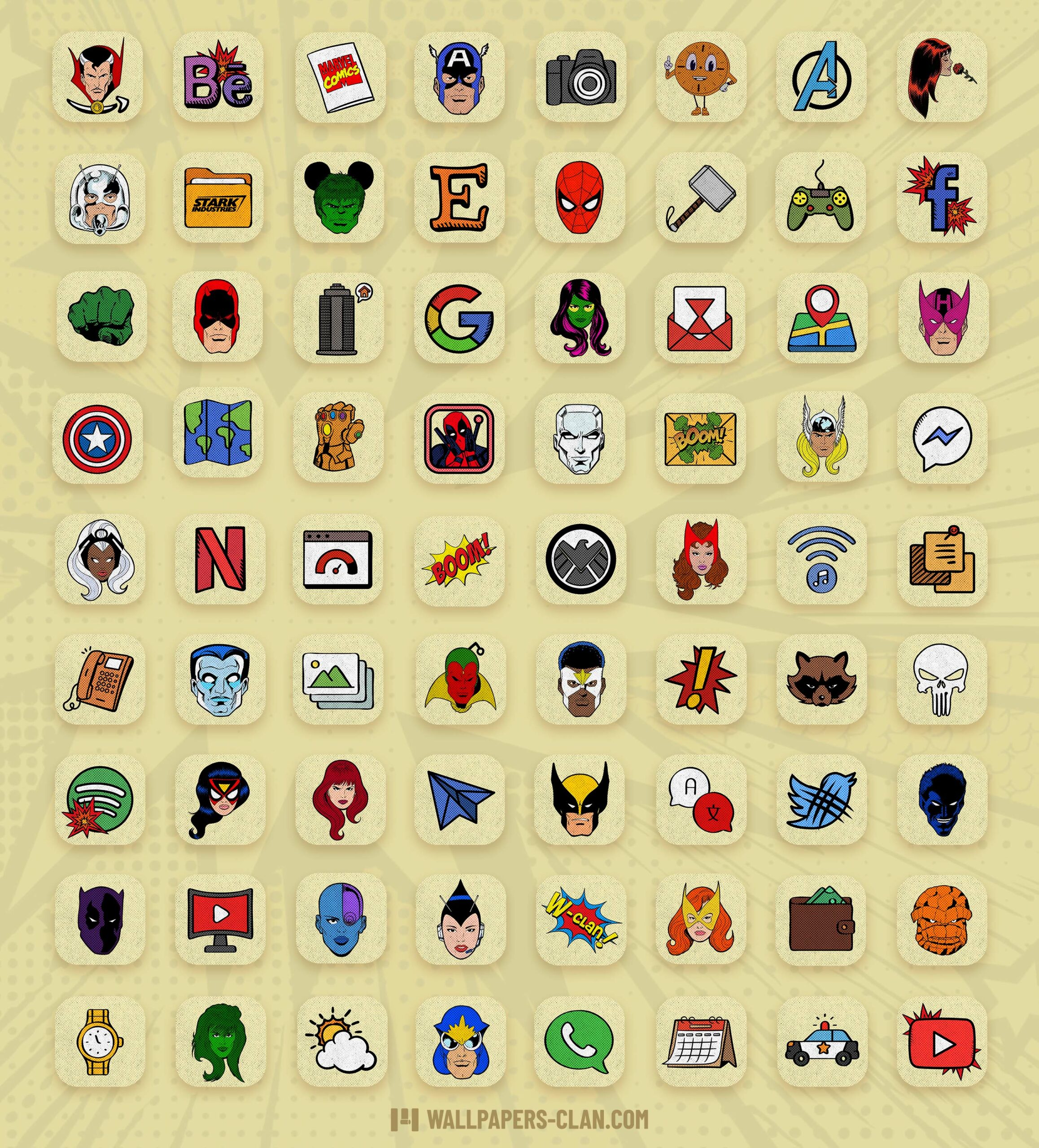 marvel comics app icons pack preview 2