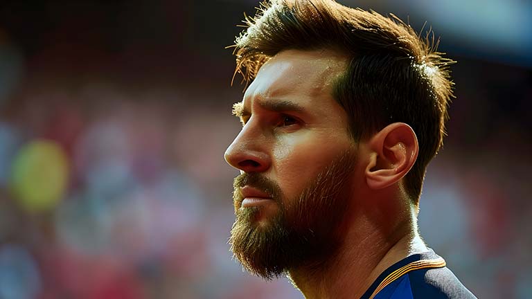 Couverture de fond d’écran de bureau de profil Messi