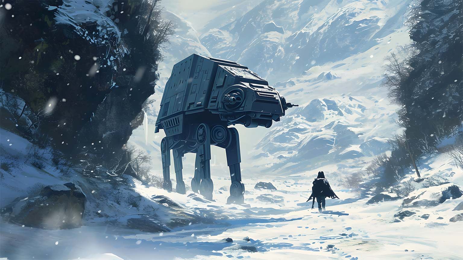 Star Wars Winter AT-AT Fondo de Escritorio - Download in HD & 4K