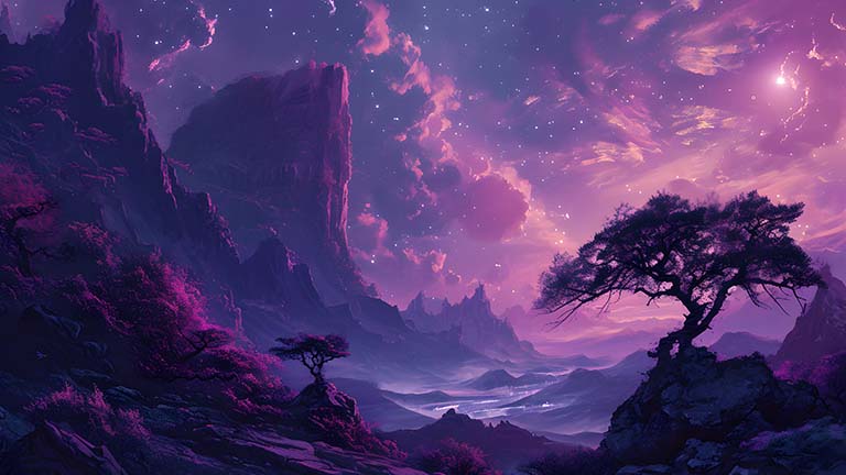 stunning purple landscape desktop wallpaper cover