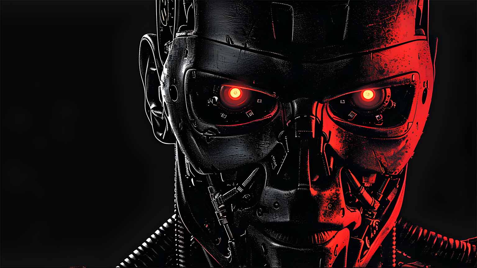 Terminator T-800 Black & Red 4K Wallpaper - Download in HD & 4K