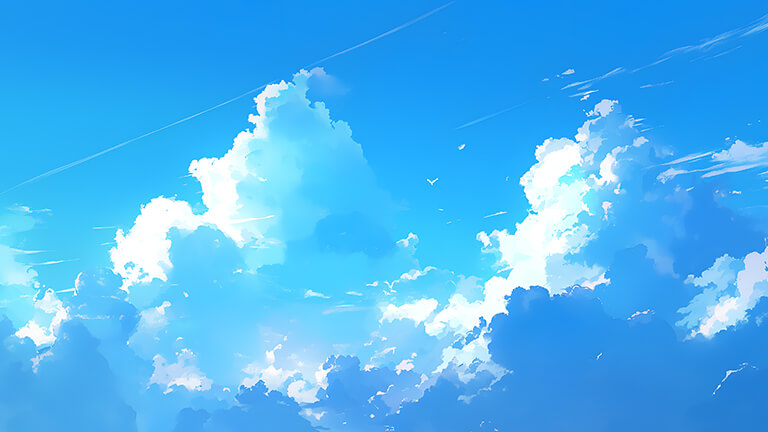Couverture de fond d’écran esthétique nuages de ciel bleu