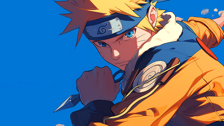 Couverture de fond d’écran bleu esthétique Naruto Uzumaki