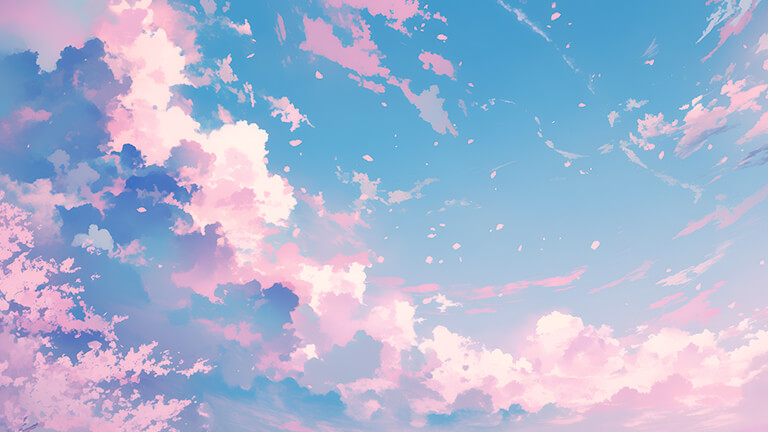 Couverture de fond d’écran pastel nuages roses esthétiques