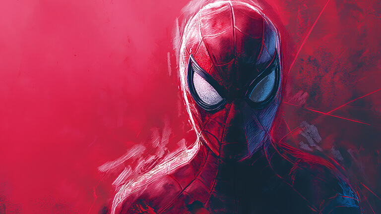 aesthetic spider man red art desktop wallpaper cover