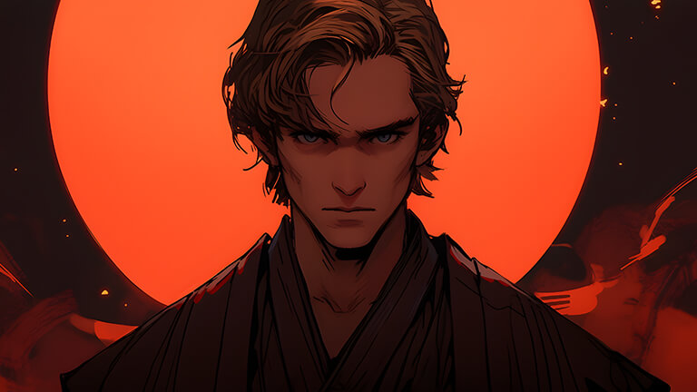 Anakin Skywalker Orange Lune Star Wars Couverture de fond d’écran