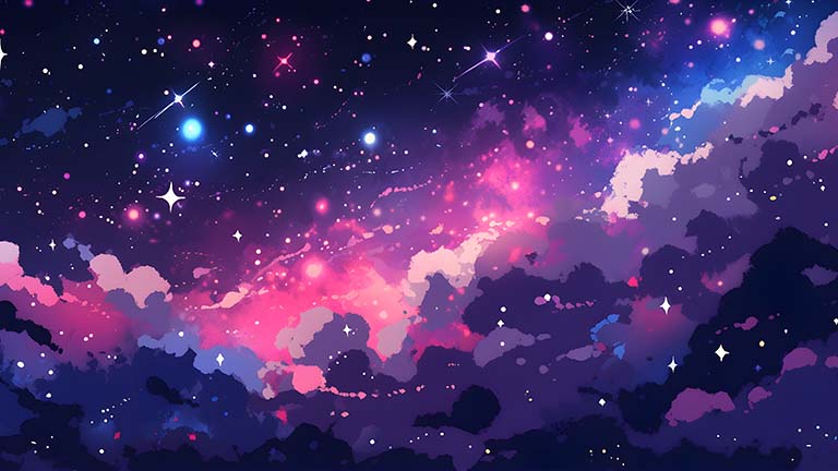 beautiful drawn starry sky desktop wallpaper cover