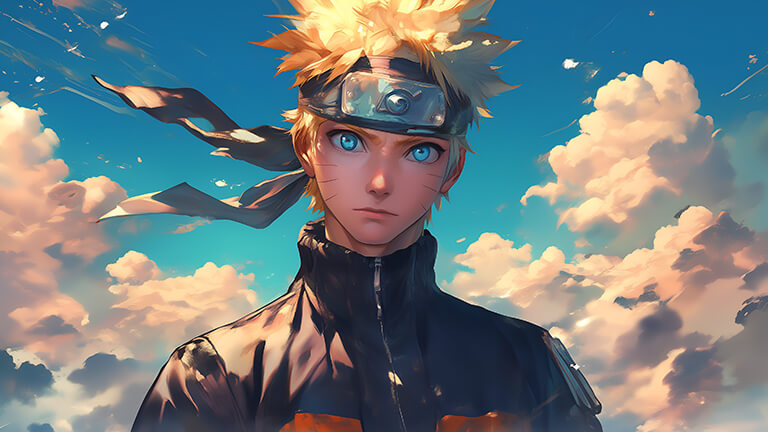 Belle couverture de fond d’écran Naruto Uzumaki Clouds