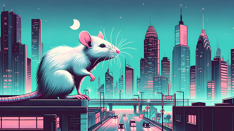 Cityscape Rat Turquoise Couverture de fond d’écran