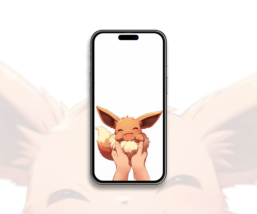 cutest eevee pokemon on hands wallpapers collection
