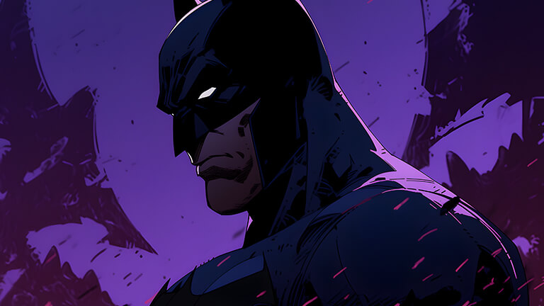 dc comics serious batman purple desktop wallpaper cover