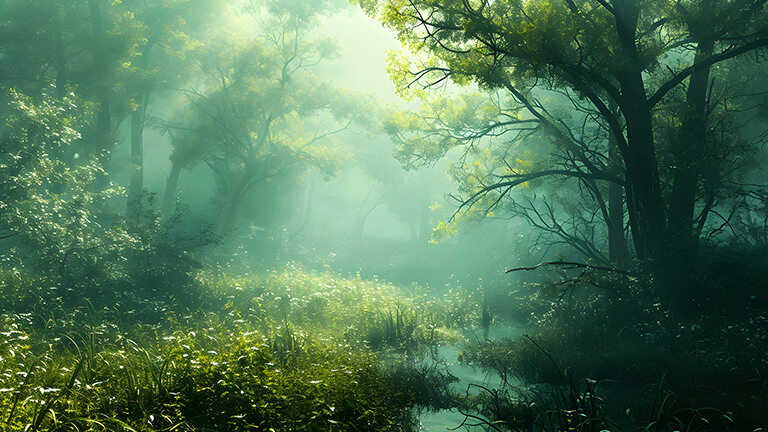 Fairycore Misty Forest Cubierta de fondo de escritorio