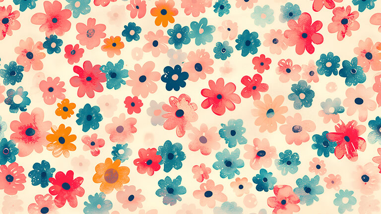 flowers pattern preppy desktop wallpaper cover