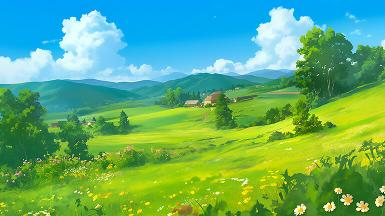 Couverture de fond d’écran de paysage de nature verte