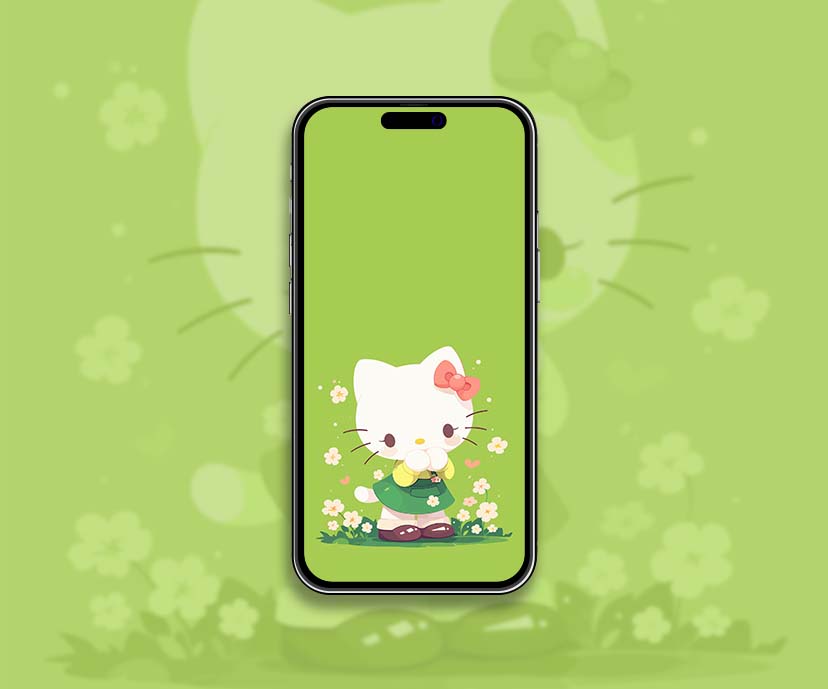 Hello Kitty Collection de fonds d’écran verts mignons
