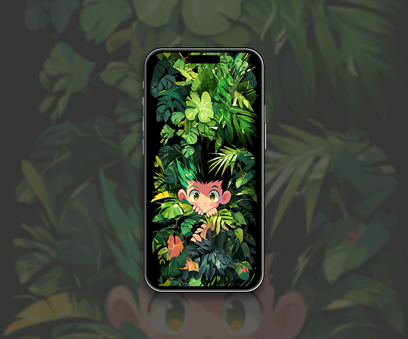 hxh gon freecss fondos de pantalla de hojas tropicales colección