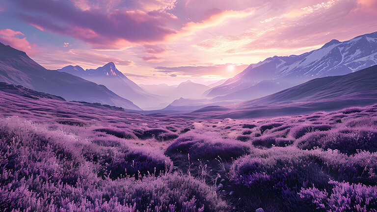 landscape lavender mountains desktop wallpaper cover
