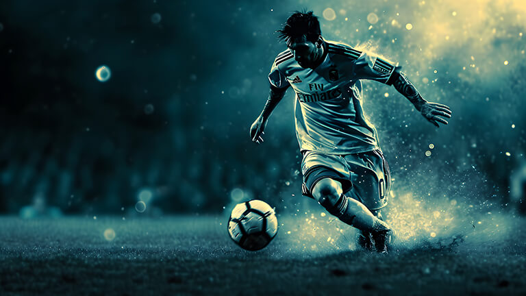 Lionel Messi avec boule bleu foncé couverture de fond d’écran