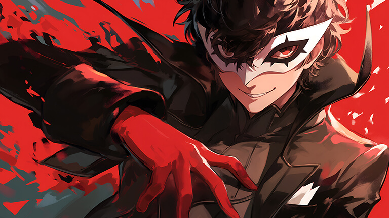 Persona 5 Joker rouge fond d’écran couverture